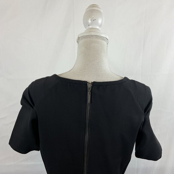 Maison Scotch The Little Black Dress 3 US 10 Short Sleeve Texture Stripe Detail - Picture 8 of 12